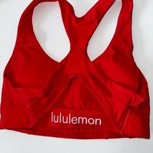 Red Lululemon sports bra